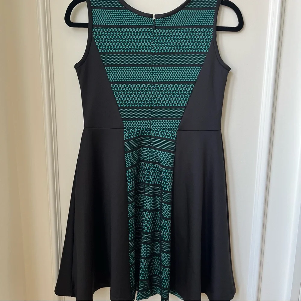 Florence Eiseman Green And Black Fit And Flare Scuba Lace Dress Size 14 Years